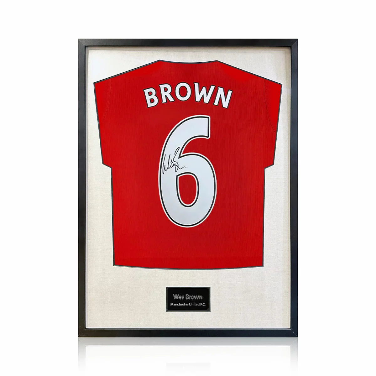 Wes Brown Signed Framed Manchester United Football Shirt including 1 Photo in 2