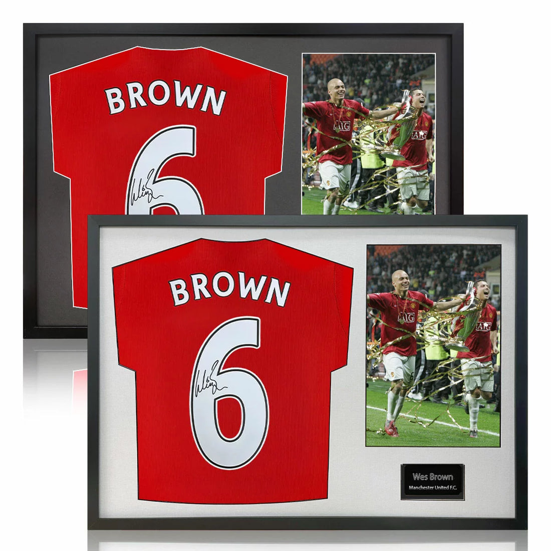 Wes Brown Signed Framed Manchester United Football Shirt including 1 Photo in 2