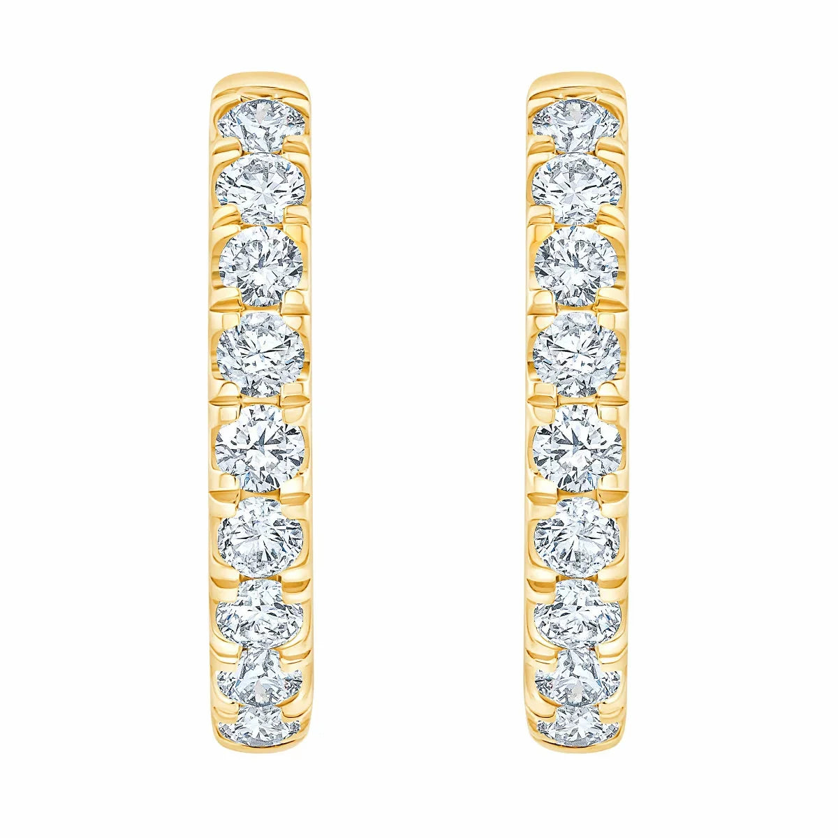 0.50ctw Round Brilliant Cut Diamond Hoop Earrings, 14ct Yellow Gold