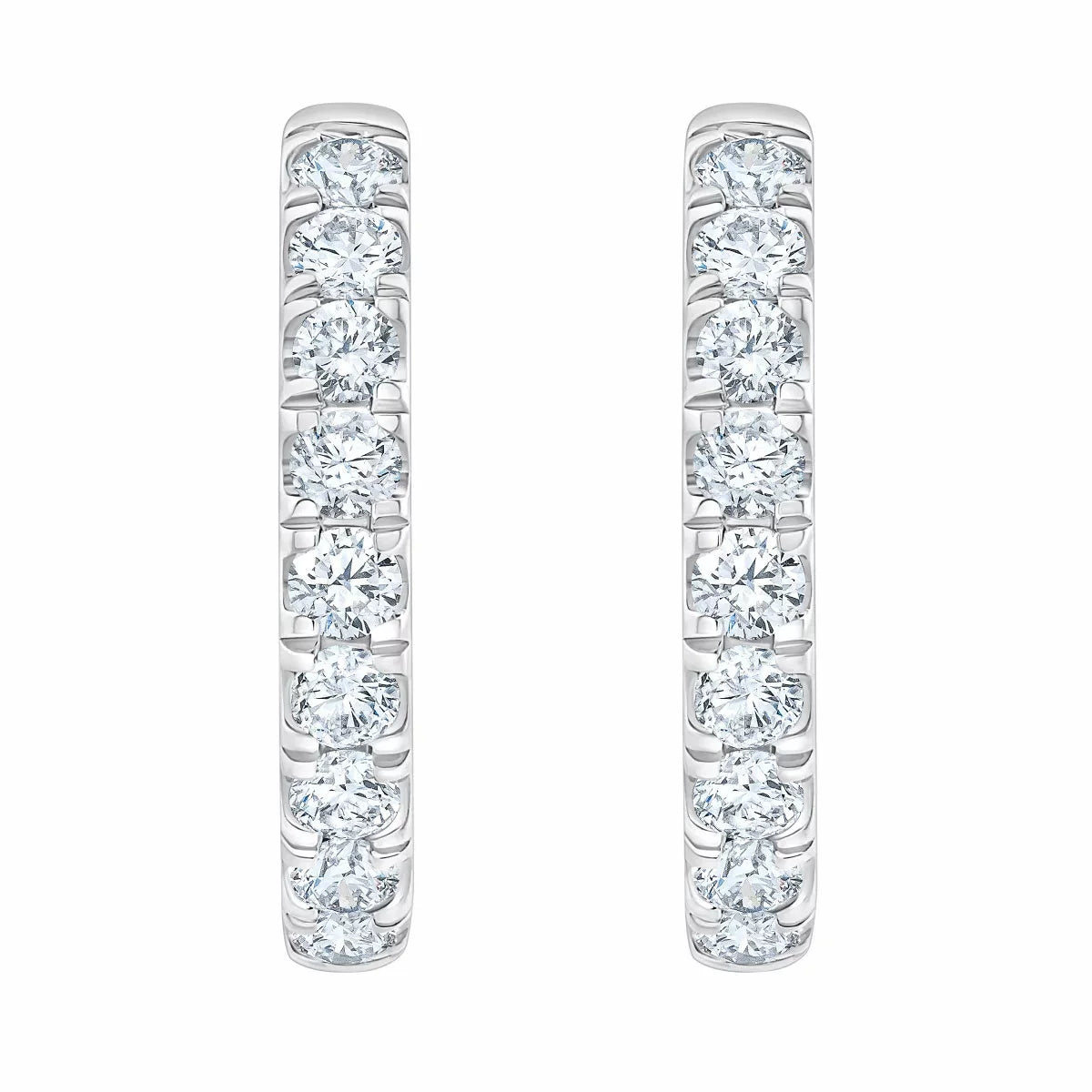 0.50ctw Round Brilliant Cut Diamond Hoop Earrings, 14ct White Gold