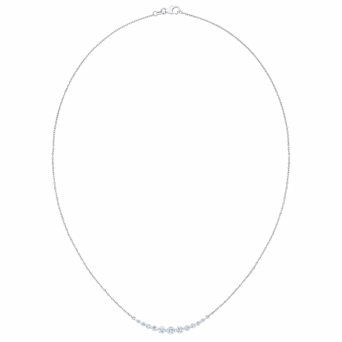 1.00ctw Round Brilliant Cut Diamond Necklace, 14ct White Gold