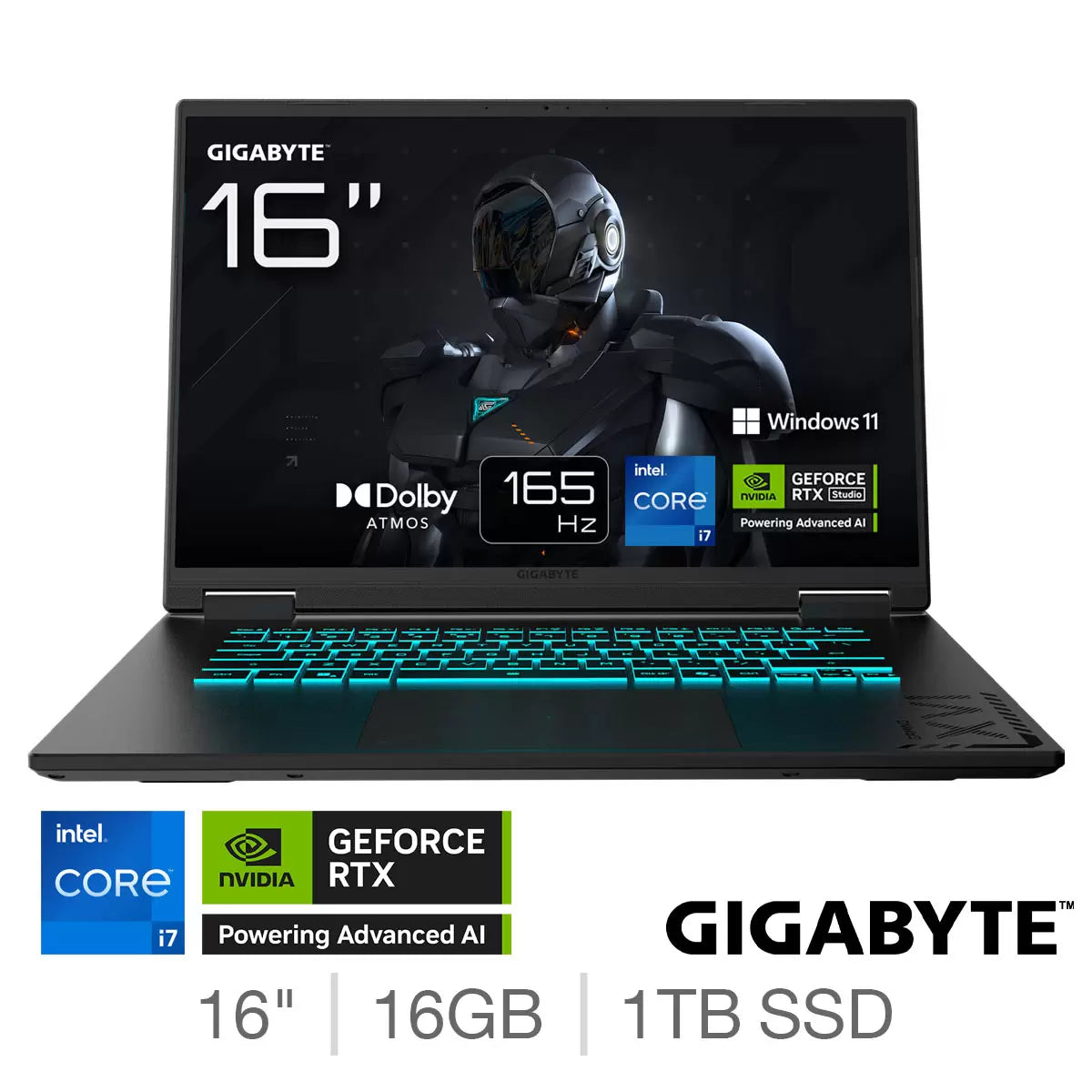Gigabyte A16, Intel Core i7, 16GB RAM, 1TB SSD, NVIDIA GeForce RTX 5070, 16 inch