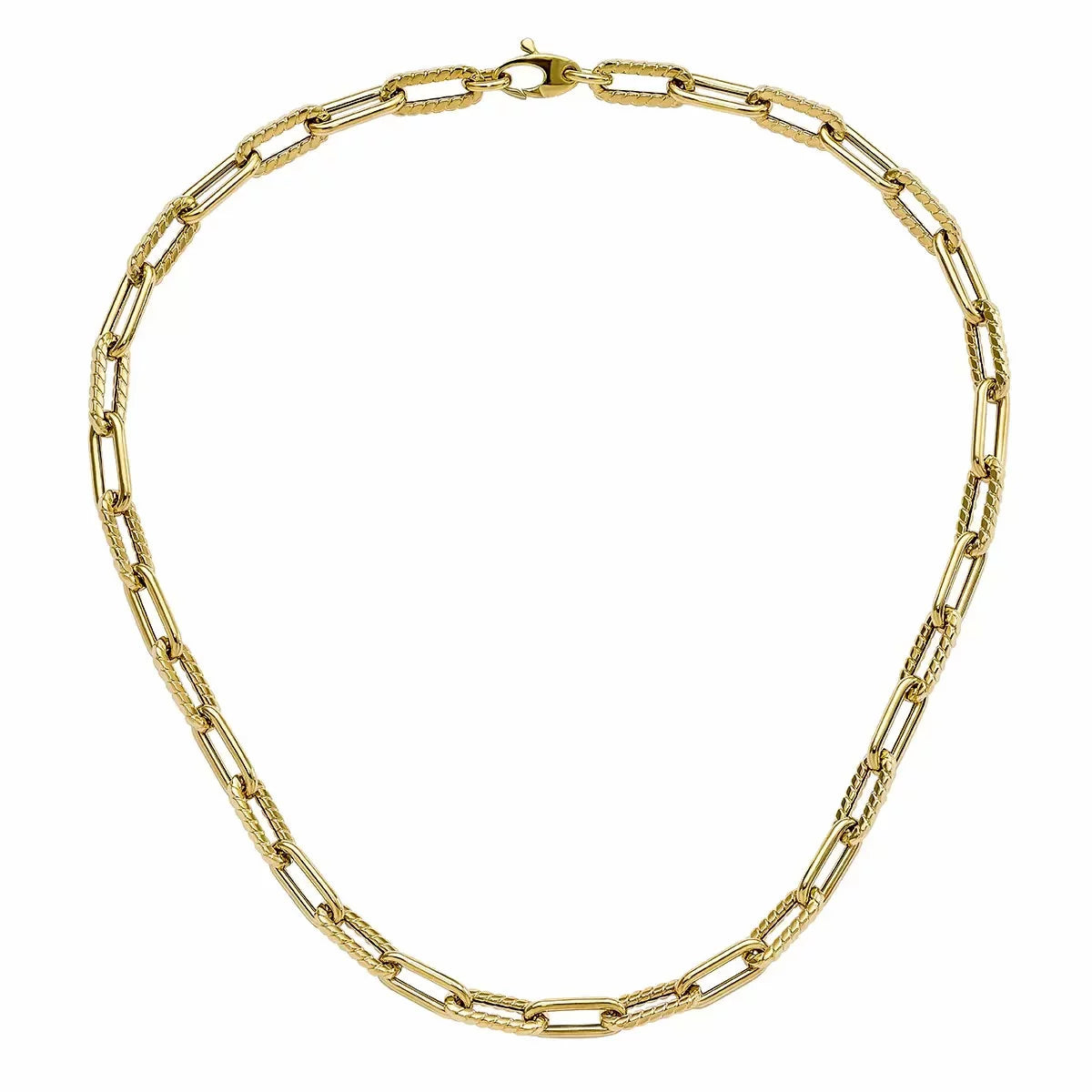 14ct Yellow Gold Twisted Paperclip Necklace