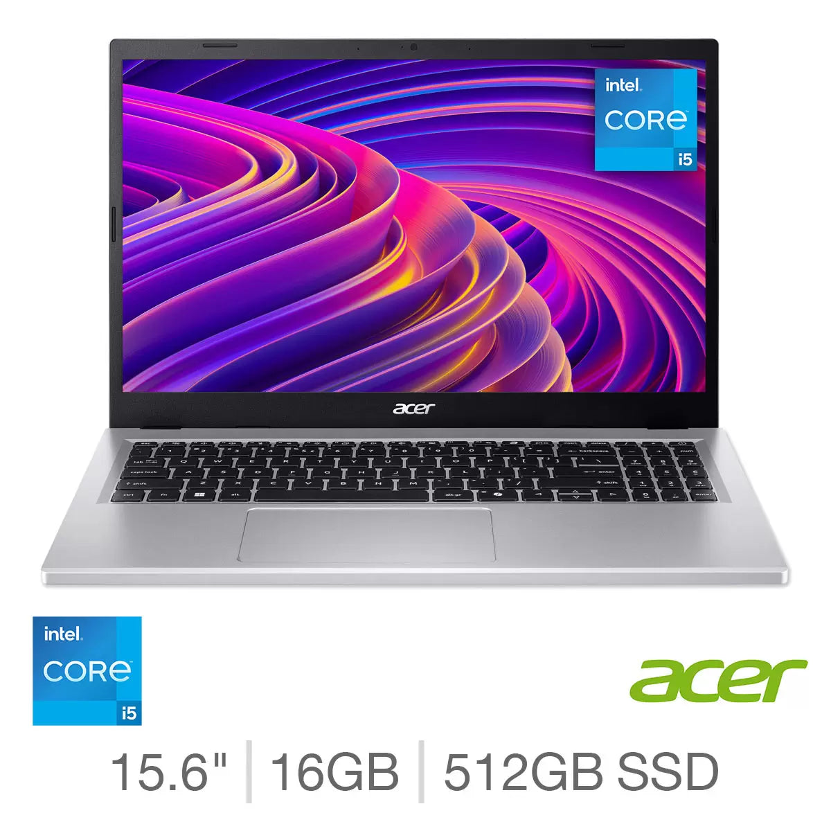 Acer Aspire Go 15, Intel Core i5, 16GB RAM, 512GB SSD, 15.6 Inch Laptop
