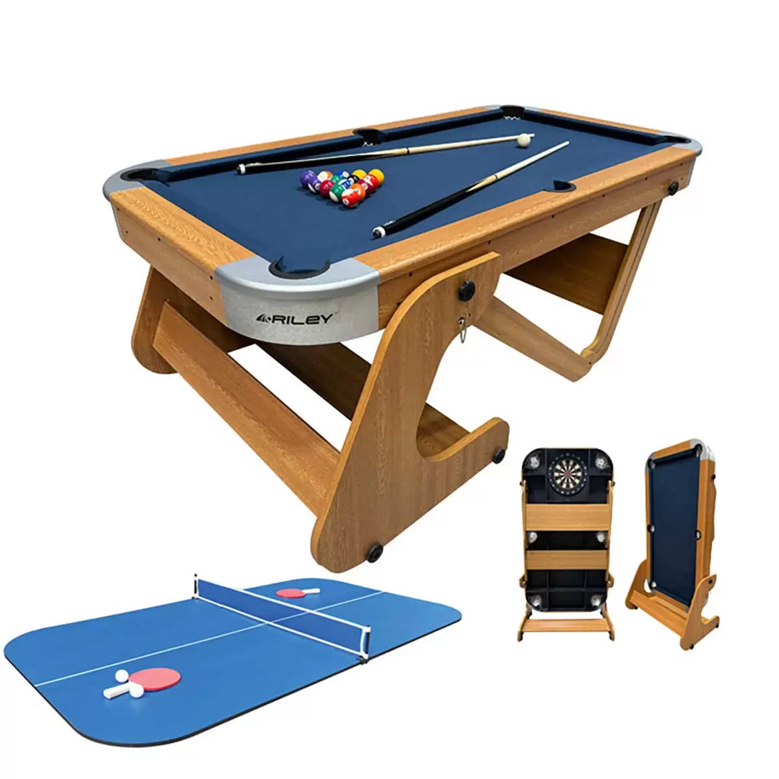 Riley 6ft 6in (198 cm) Supersize Folding Pool Table
