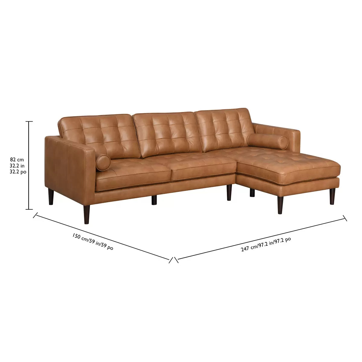 Simon Li Harstine Brown Leather Corner Sofa
