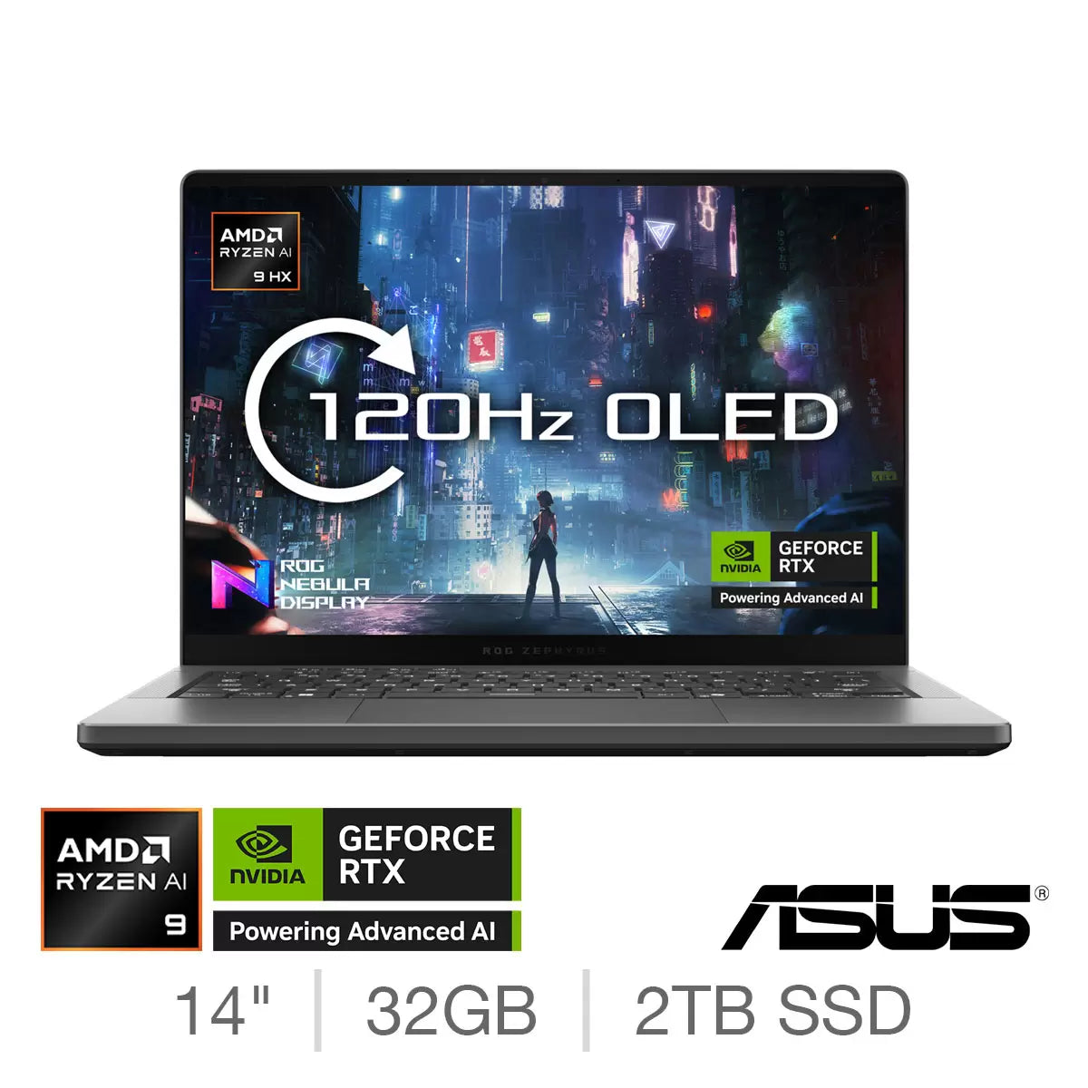 ASUS ROG Zephyrus, AMD Ryzen AI 9, 32GB RAM, 2TB SSD, NVIDIA GeForce RTX 5070