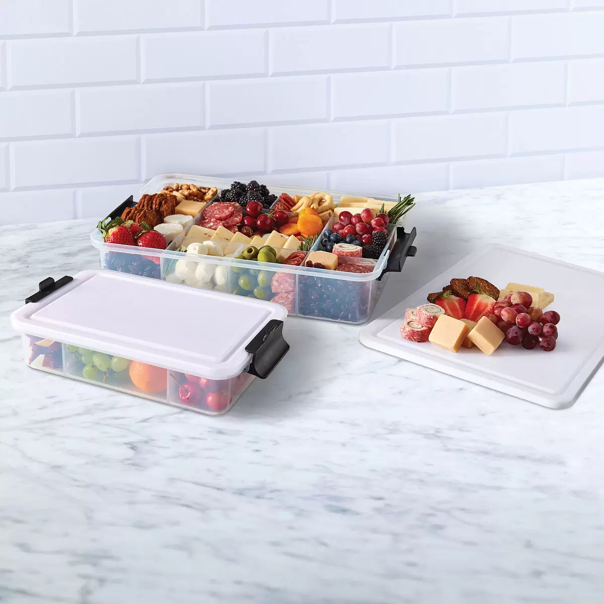Sabatier Snacklebox with Cutting Board Lids, 2 Pack