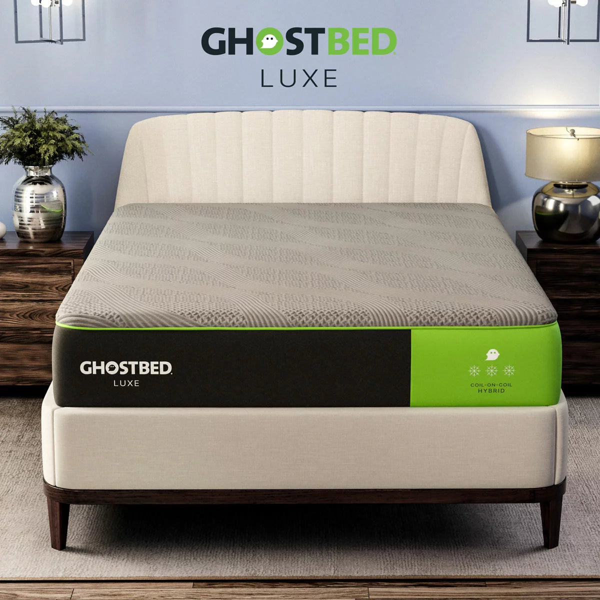 GhostBed Luxe Hybrid Cooling Mattress in 4 Sizes