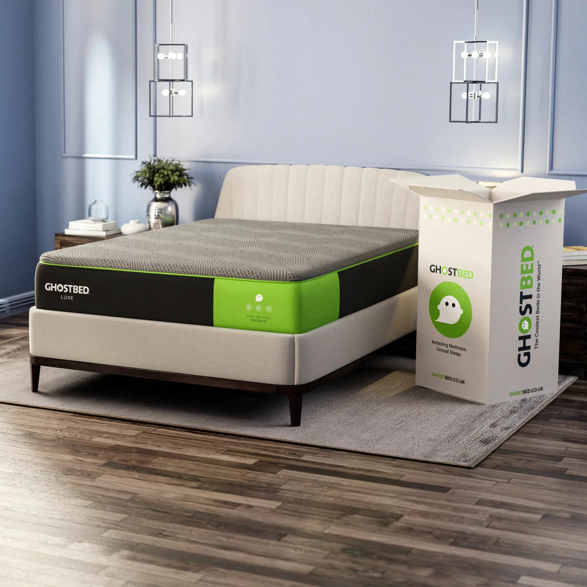 GhostBed Luxe Hybrid Cooling Mattress in 4 Sizes