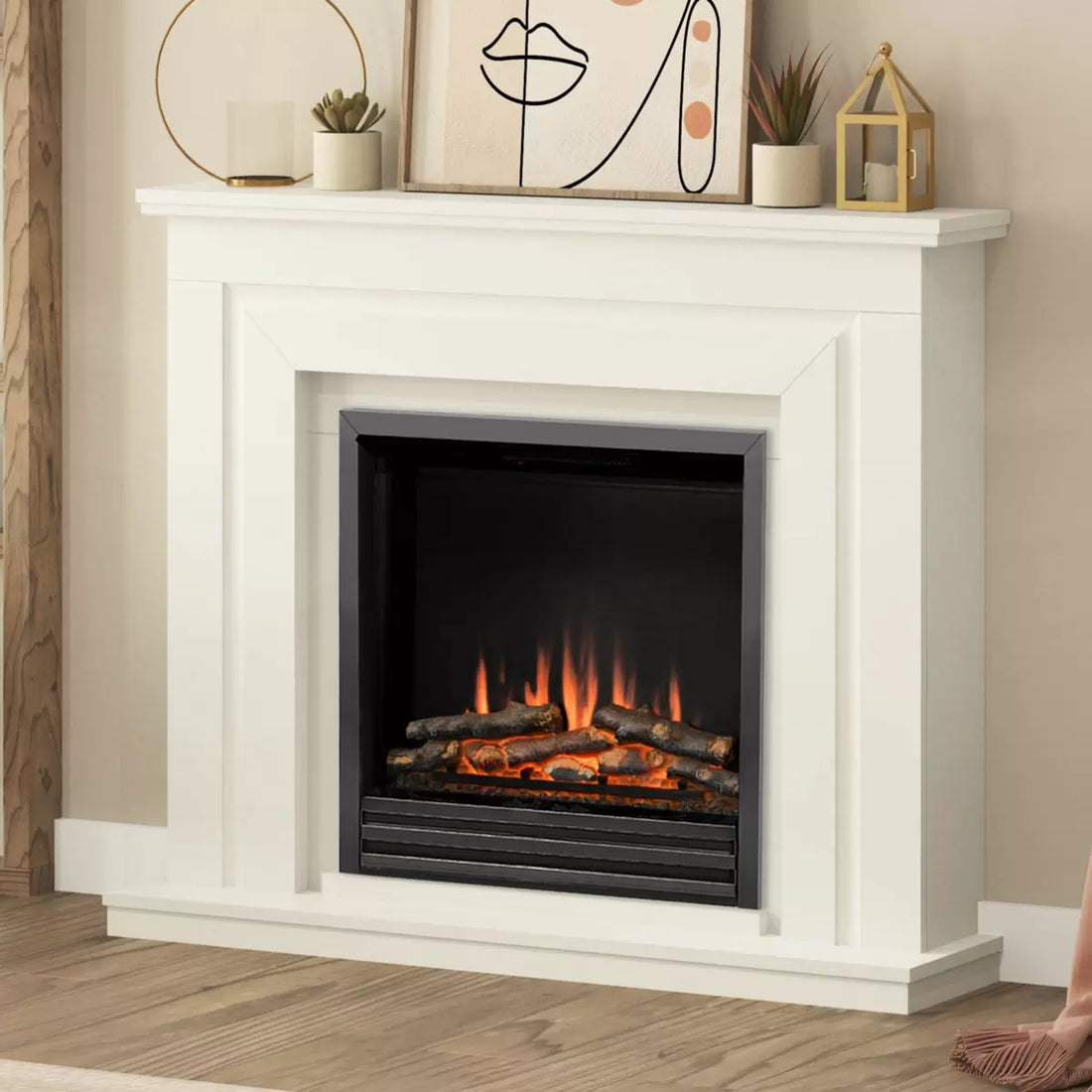 Flare Whitham Electric Fireplace Suite in Soft White, 2kW