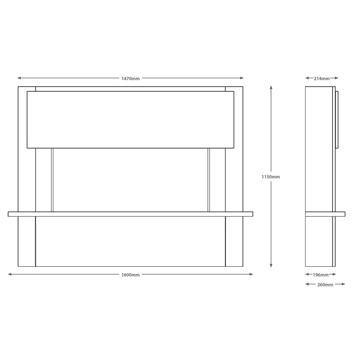 Flare Fairview Electric Fireplace Suite in White, 2kW