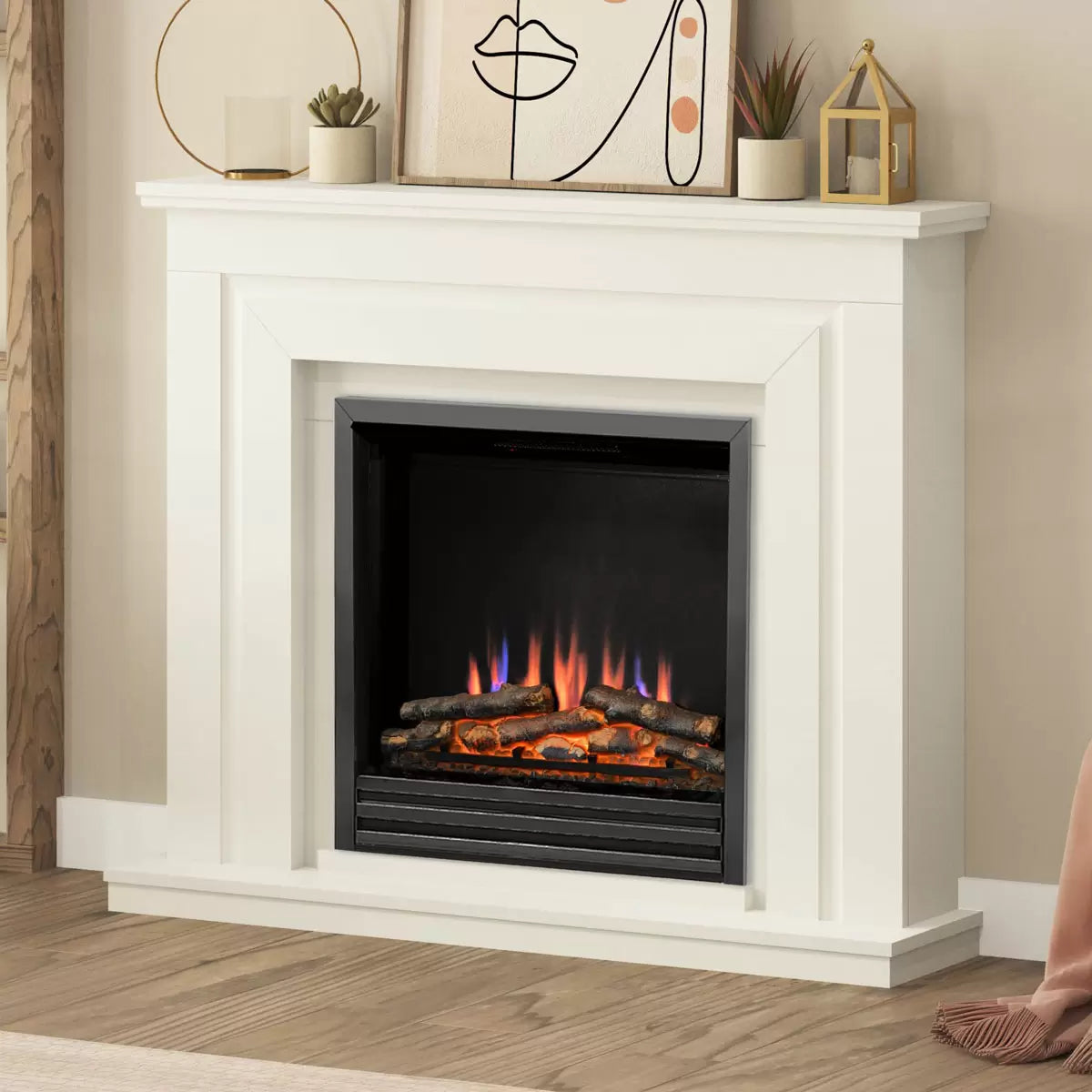Flare Whitham Electric Fireplace Suite in Soft White, 2kW