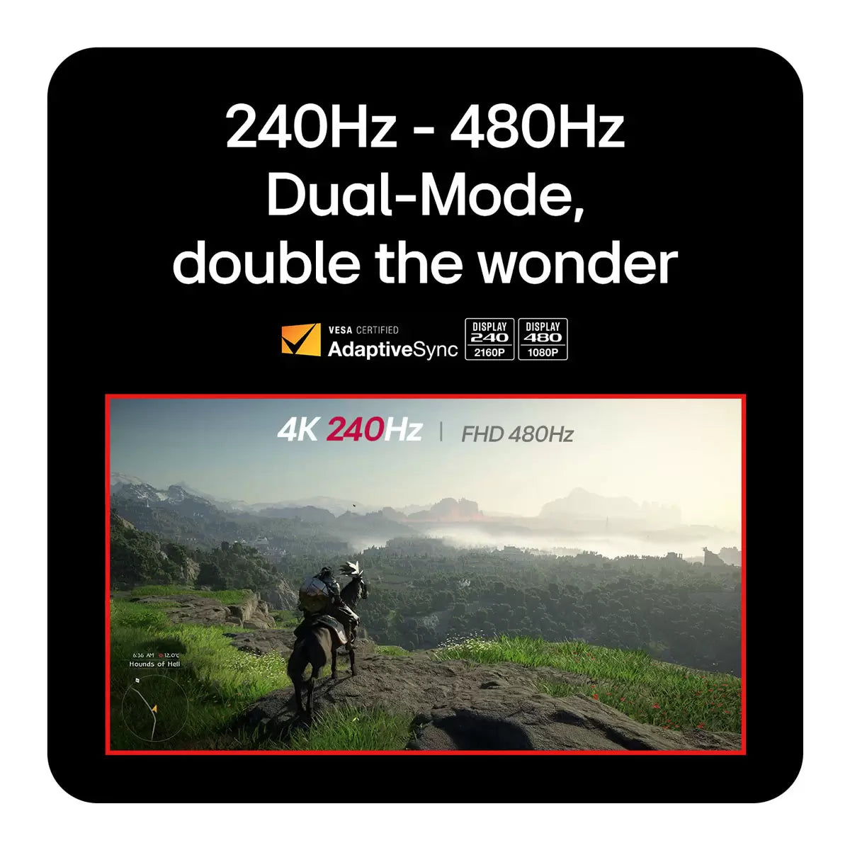 LG UltraGear 27 Inch 4K Ultra HD 240Hz IPS Gaming Monitor, 27G850A-B