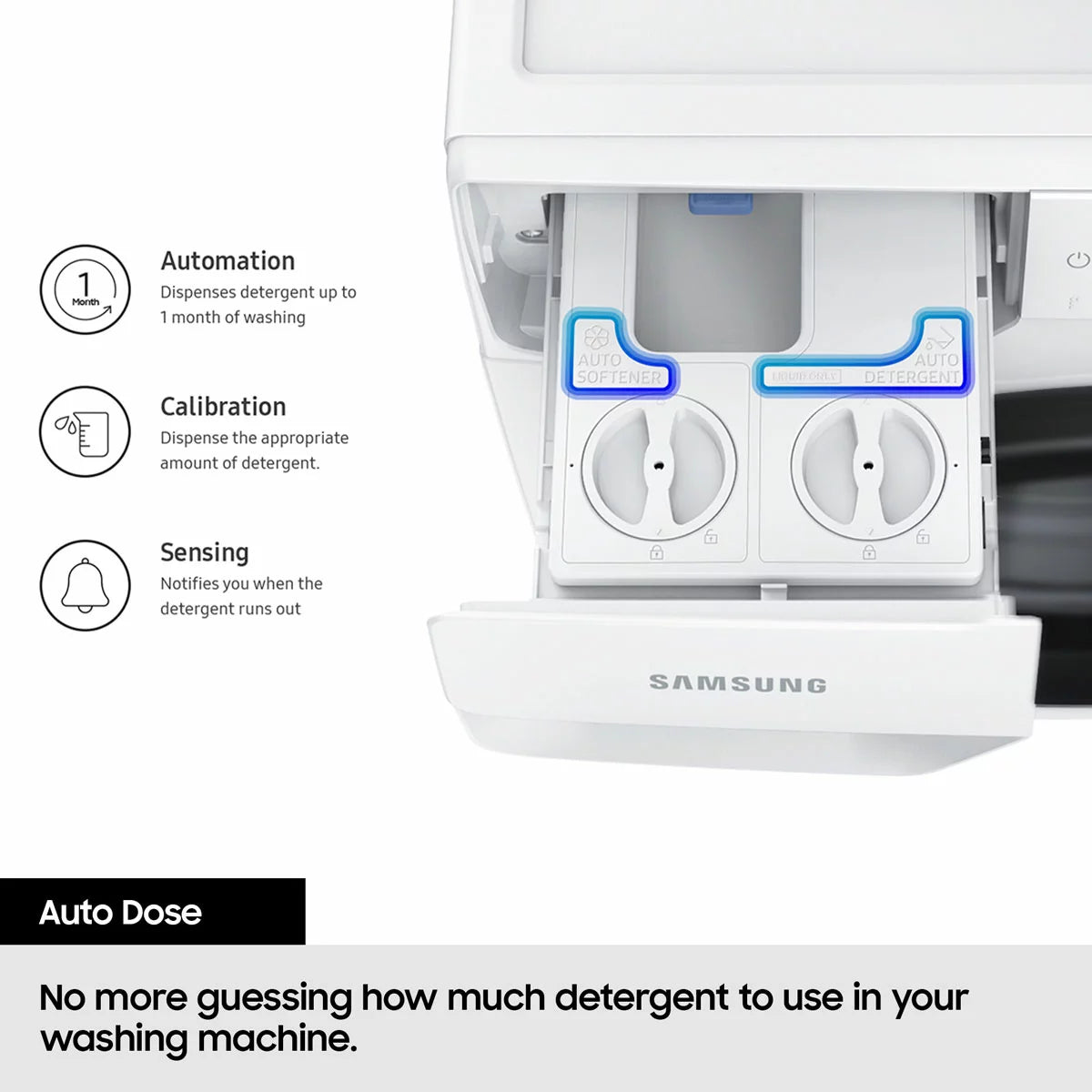 Samsung Series 8, SpaceMax WW11DB8B95GHU1 11kg Washing Machine, A Rated in White