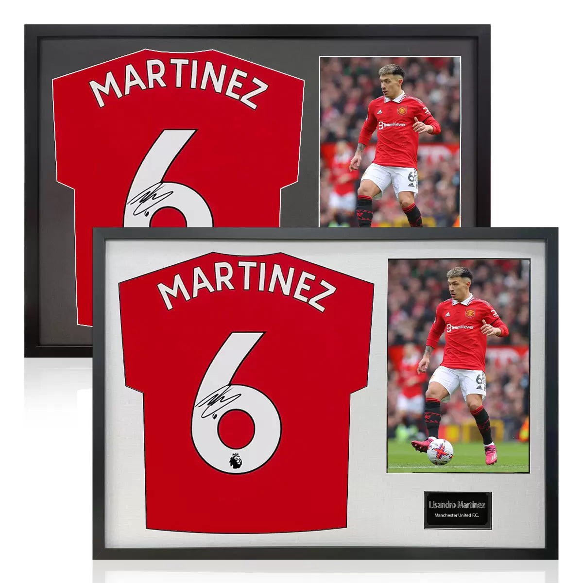 Lisandro Martinez Signed Framed Manchester United Football Shirt including 1