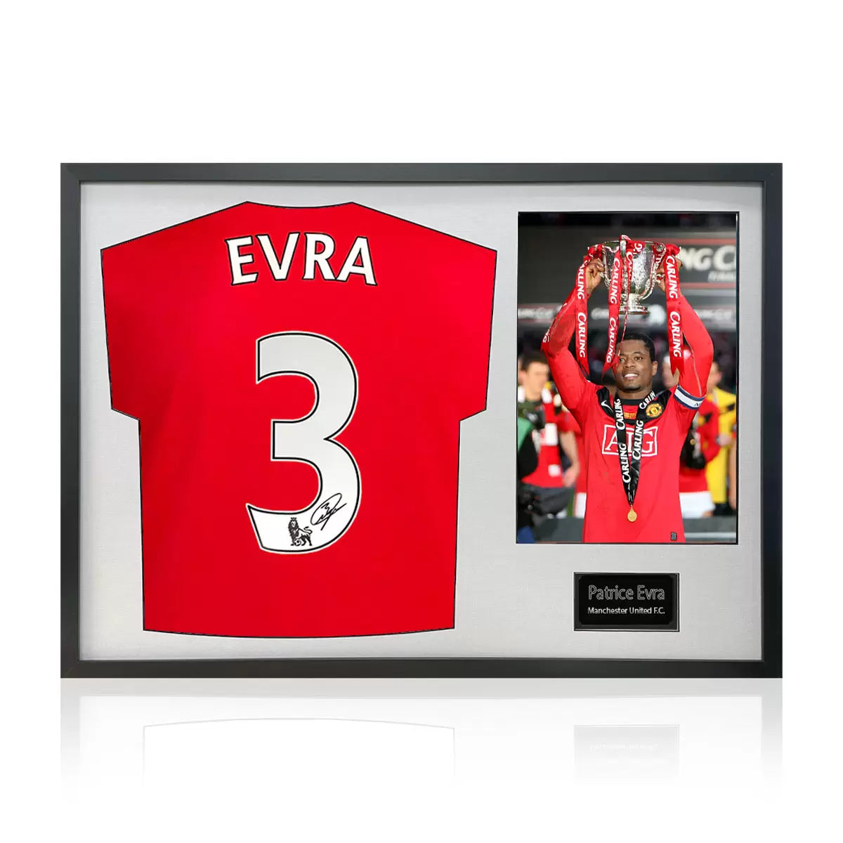 Patrice Evra Signed Framed Manchester United Football Shirt including 1 Photo