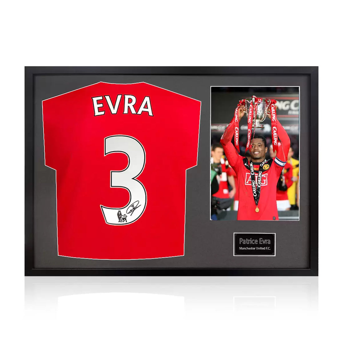 Patrice Evra Signed Framed Manchester United Football Shirt including 1 Photo