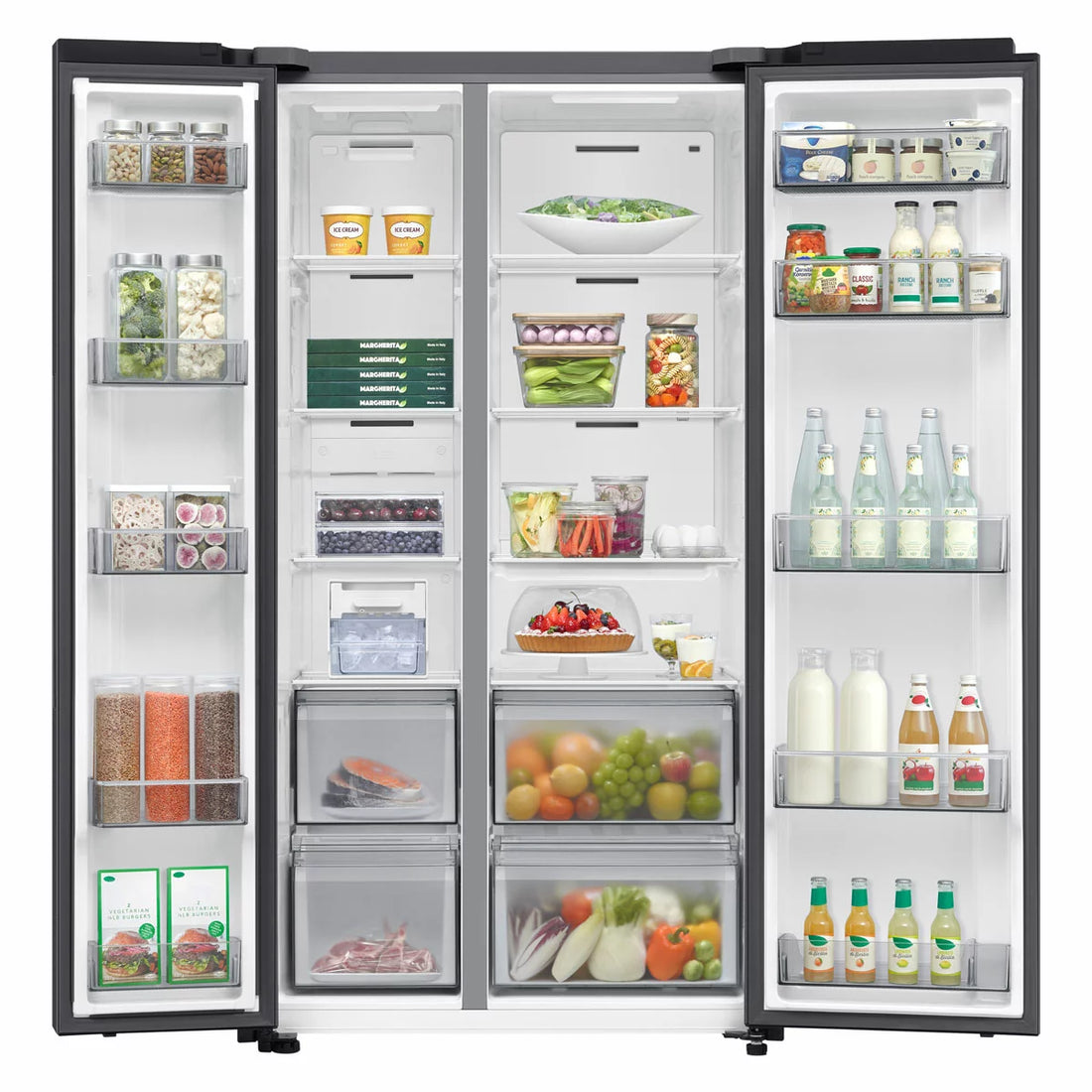 Samsung Series 6, SpaceMax RS70F65QEFEU Side by Side Fridge Freezer, E Rated