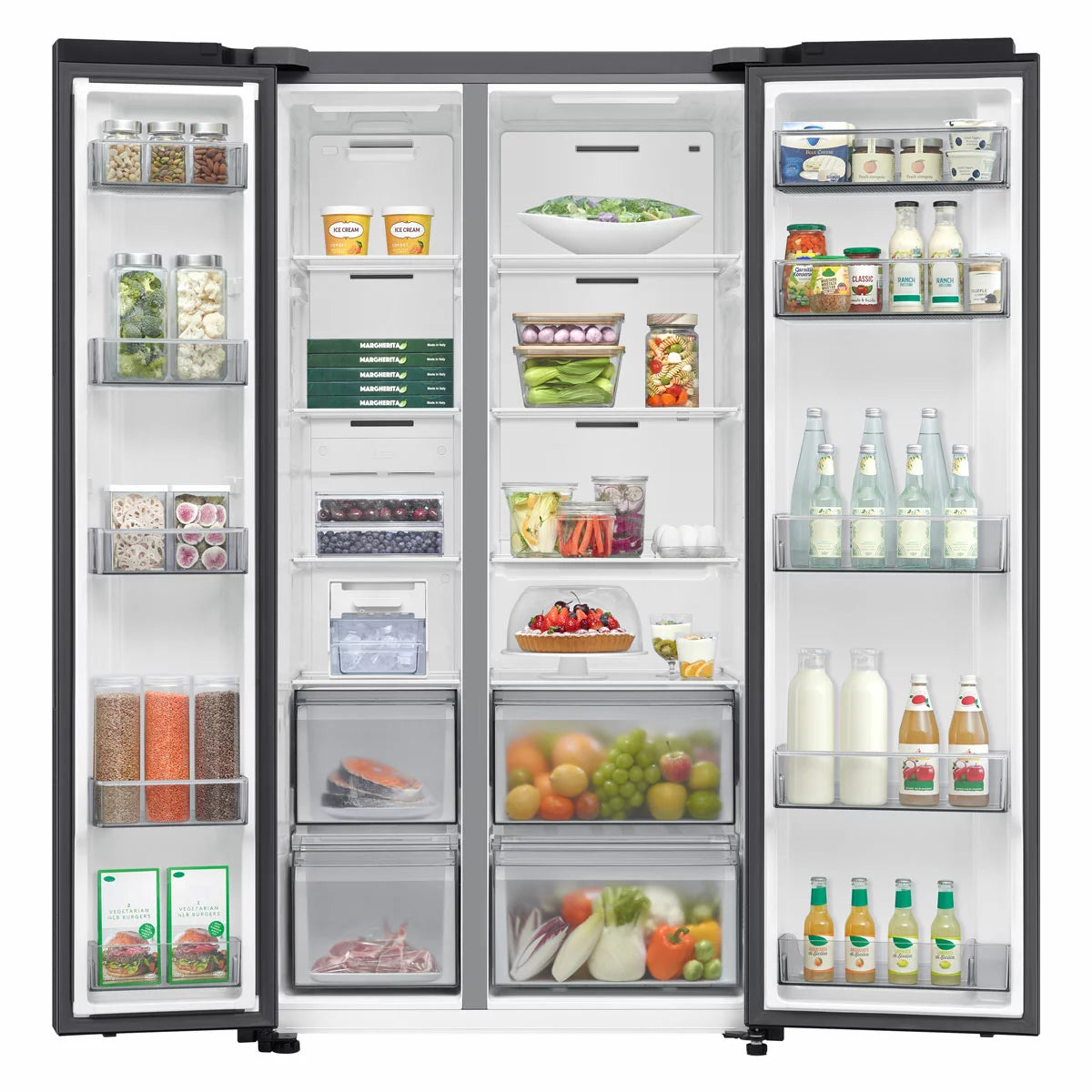 Samsung Series 6, SpaceMax RS70F65QEFEU Side by Side Fridge Freezer, E Rated