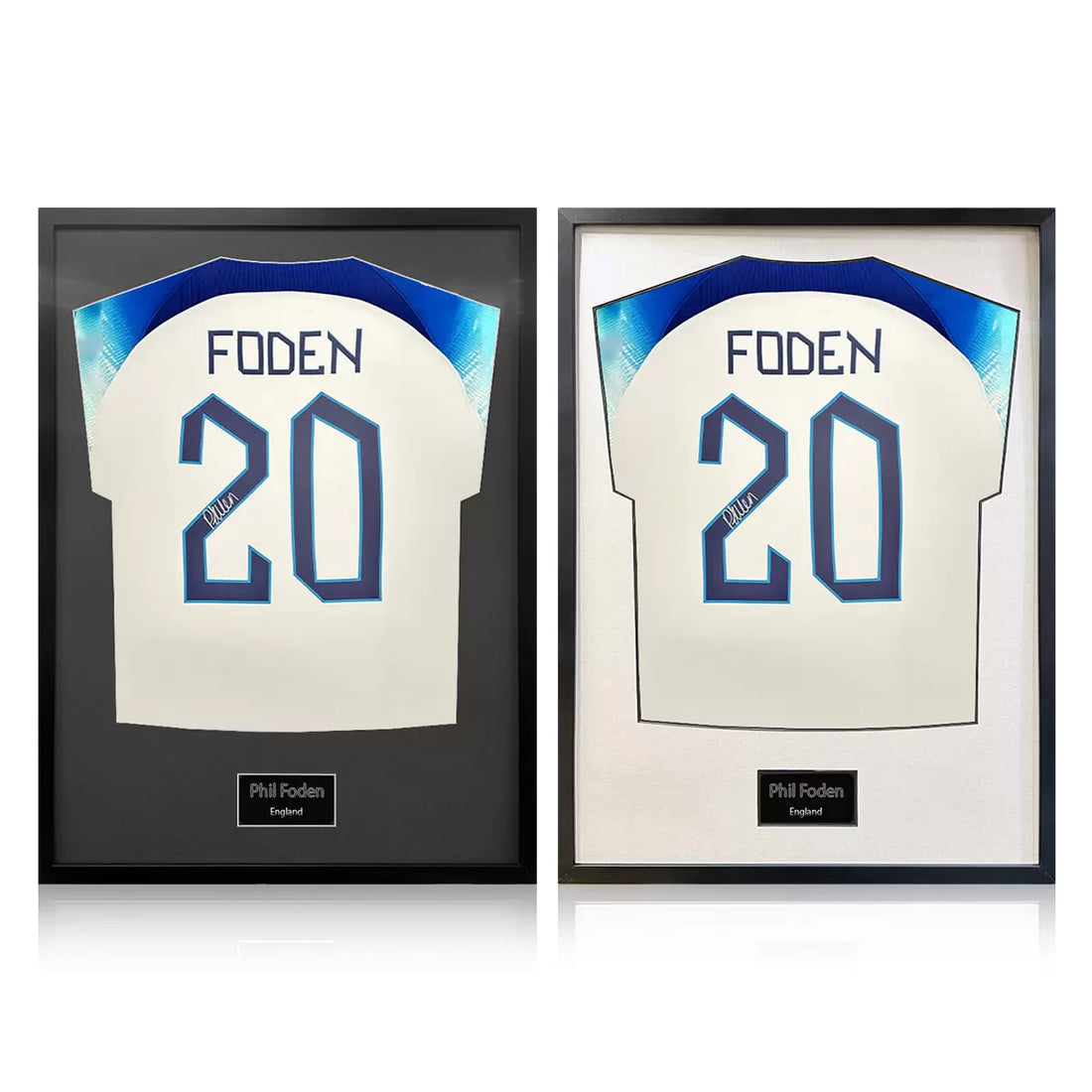 Phil Foden Signed Framed 2024 England Football Shirt in 2 Options: White or