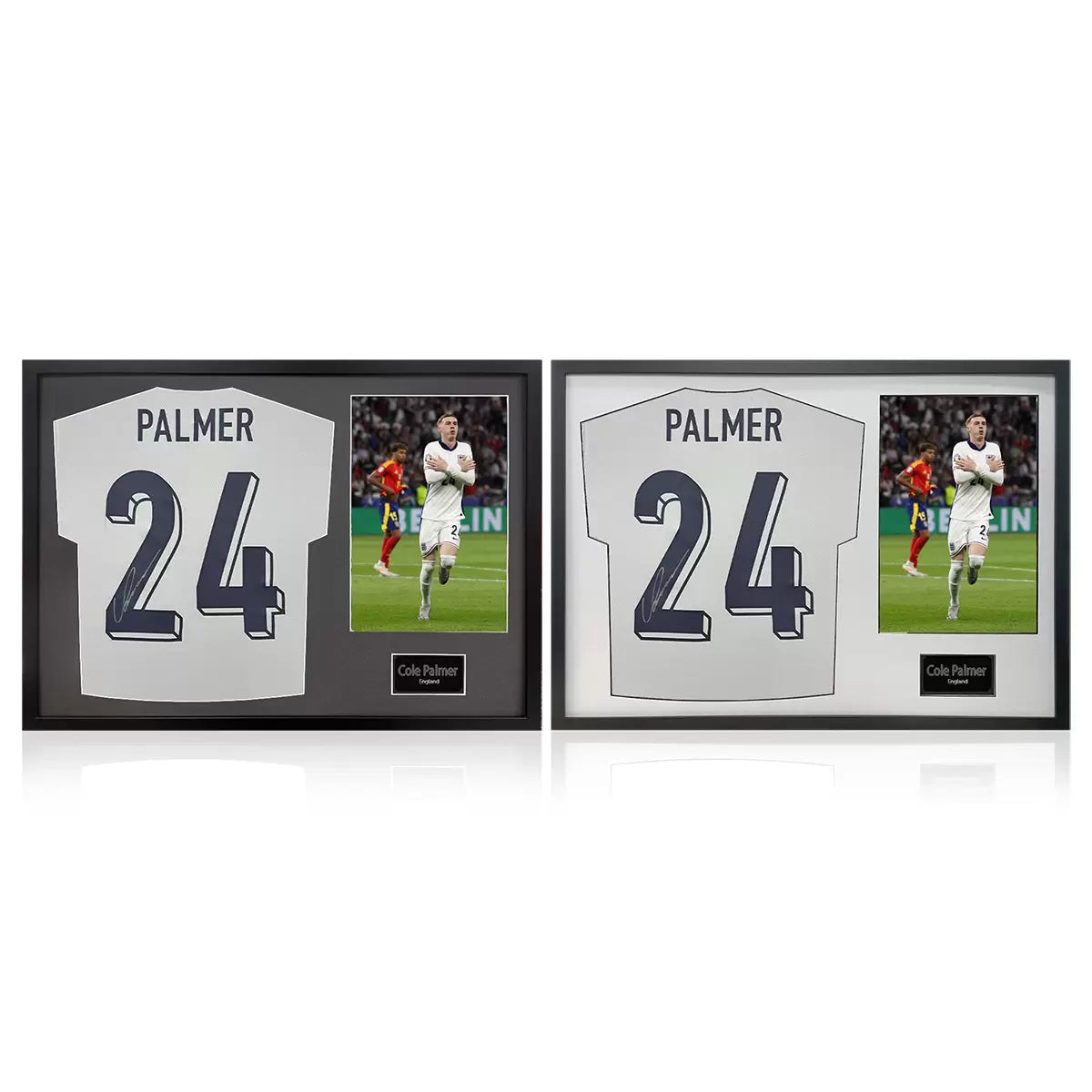 Cole Palmer Signed Framed England Football Shirt including 1 Photo in 2 Options