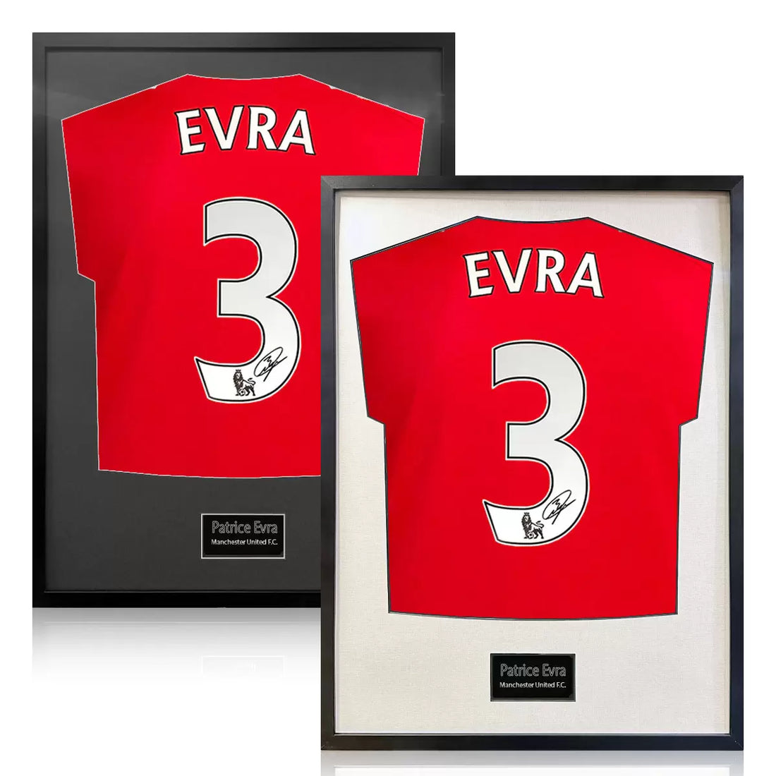 Patrice Evra Signed Framed Manchester United Football Shirt in 2 Options: White
