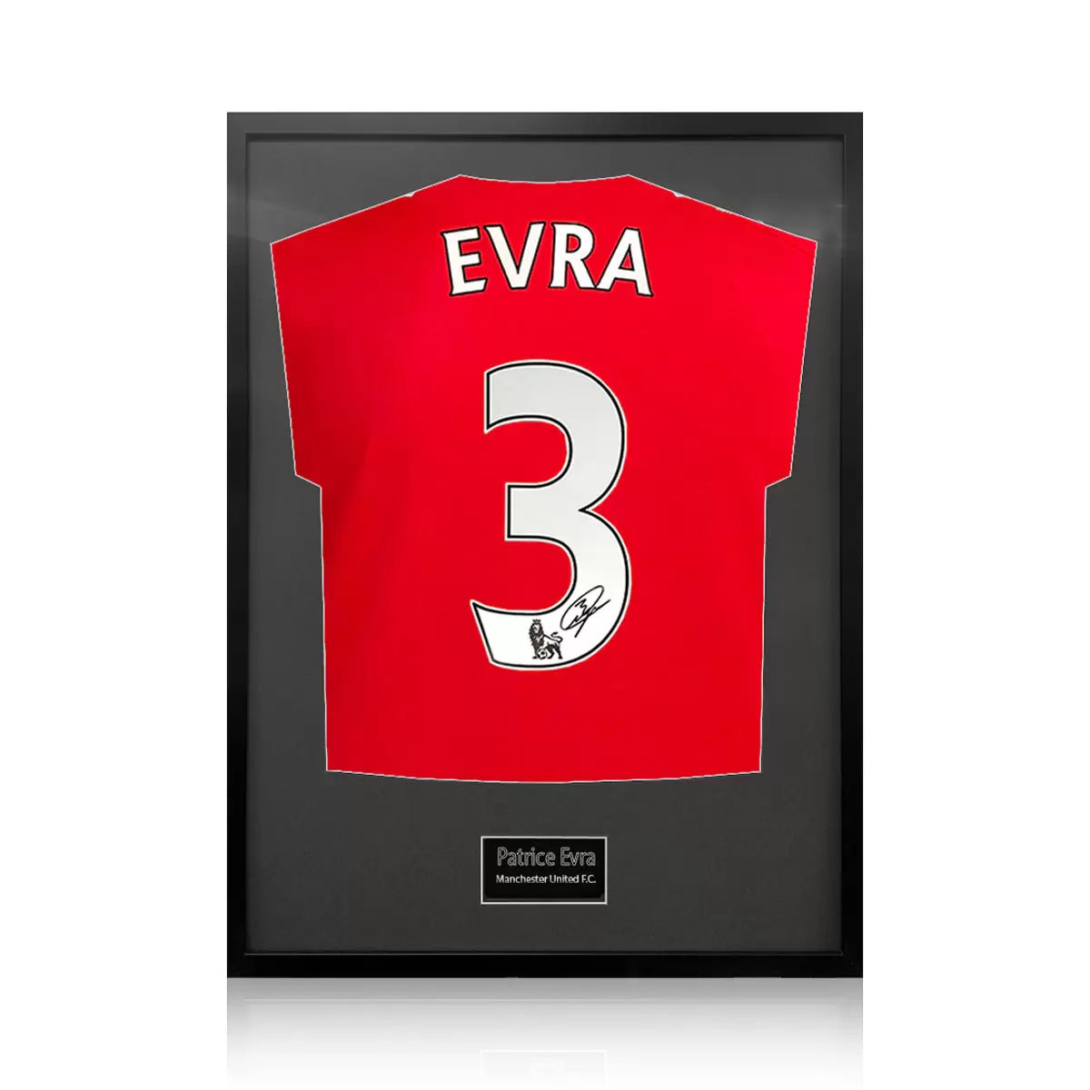 Patrice Evra Signed Framed Manchester United Football Shirt in 2 Options: White