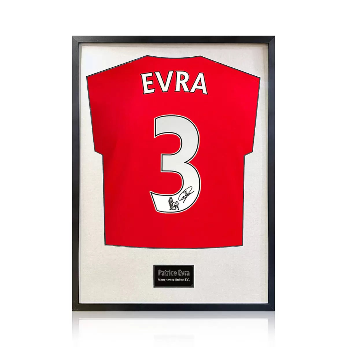 Patrice Evra Signed Framed Manchester United Football Shirt in 2 Options: White