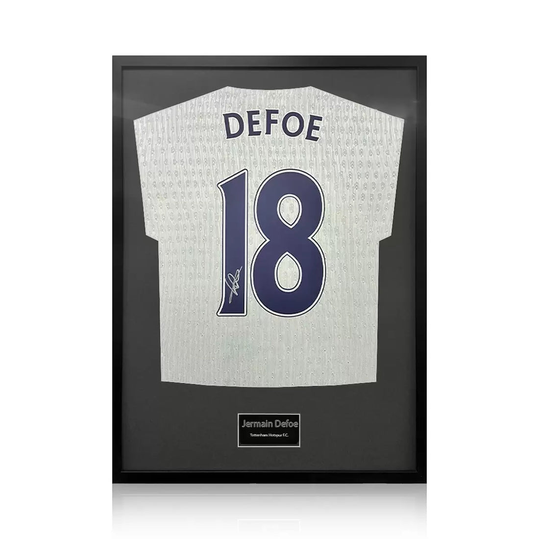Jermain Defoe Signed Framed Spurs Football Shirt in 2 Options: White or Black