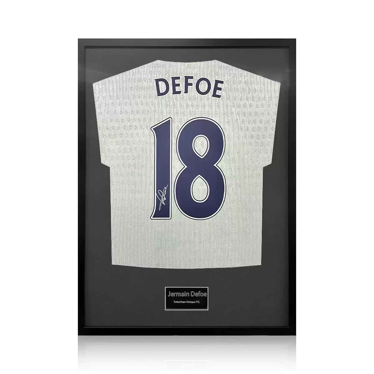 Jermain Defoe Signed Framed Spurs Football Shirt in 2 Options: White or Black