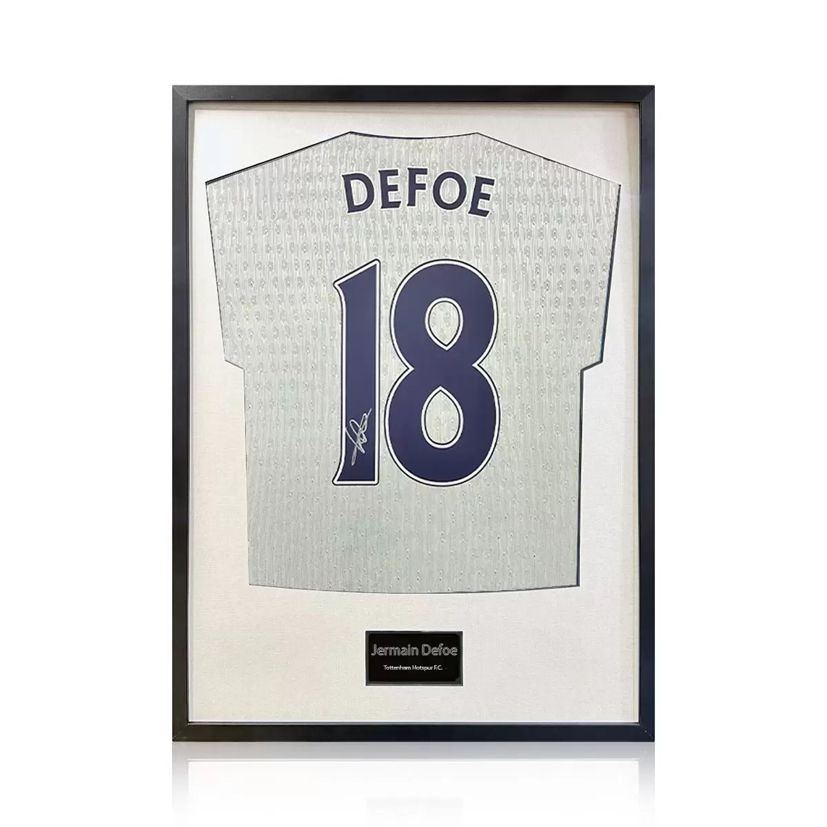 Jermain Defoe Signed Framed Spurs Football Shirt in 2 Options: White or Black