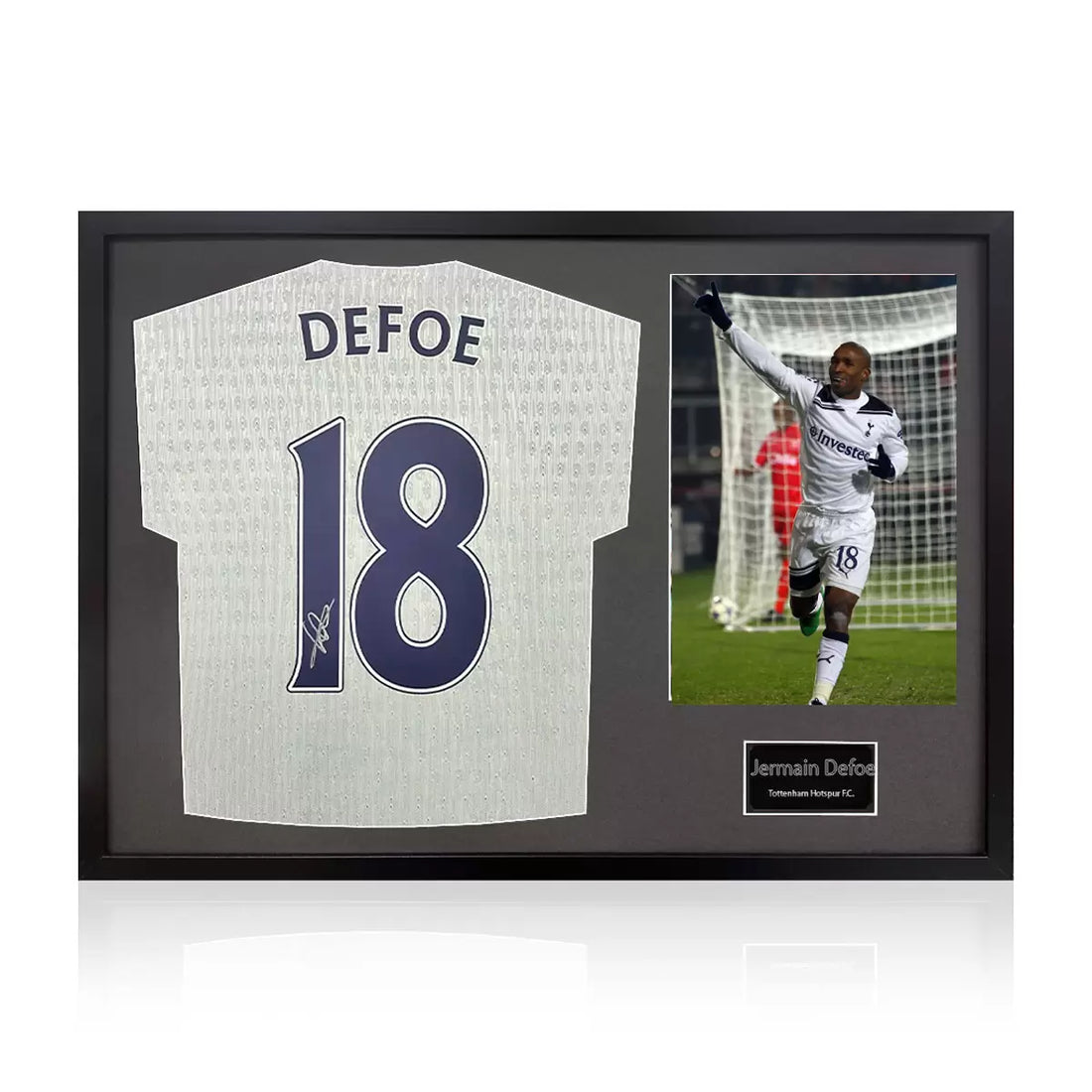 Jermain Defoe Signed Framed Spurs Football Shirt including 1 Photo in 2 Options