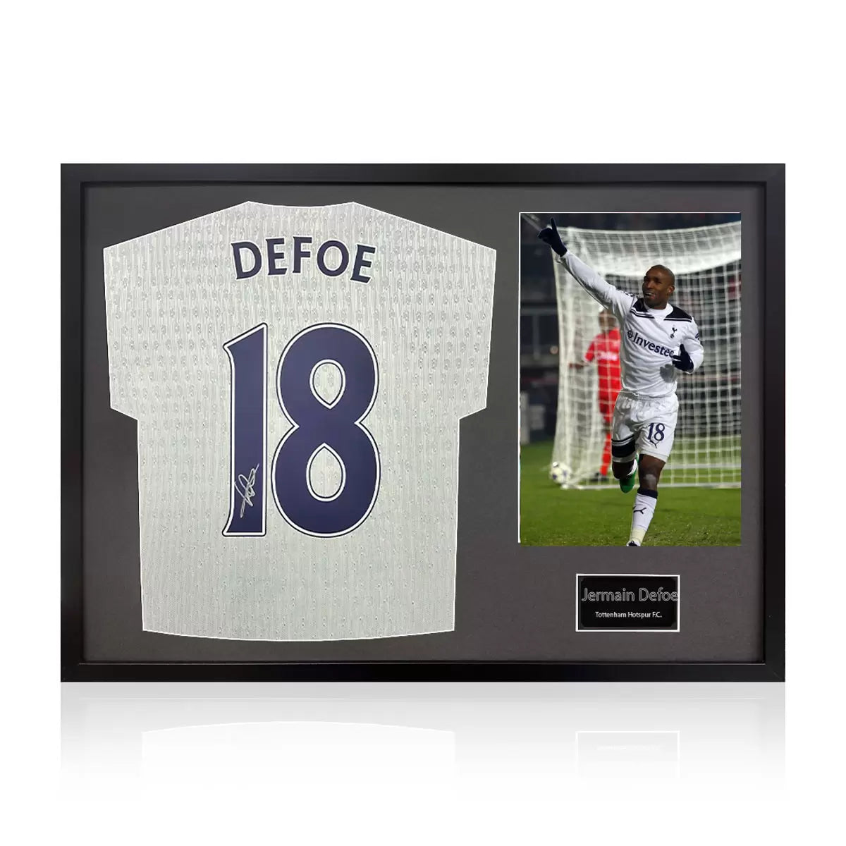 Jermain Defoe Signed Framed Spurs Football Shirt including 1 Photo in 2 Options
