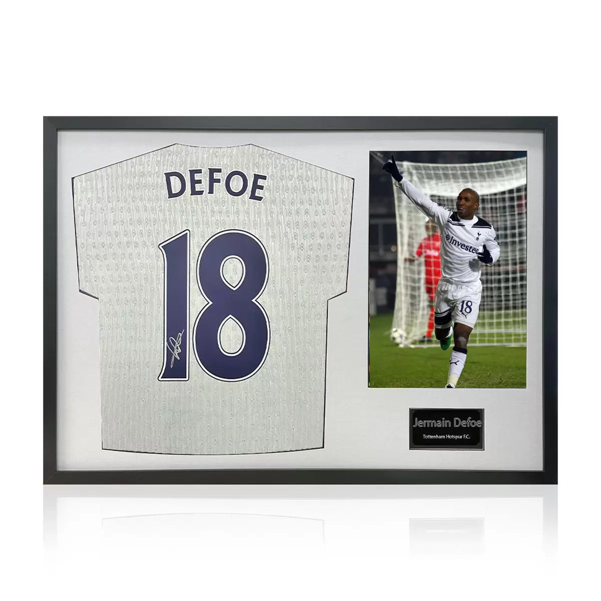 Jermain Defoe Signed Framed Spurs Football Shirt including 1 Photo in 2 Options