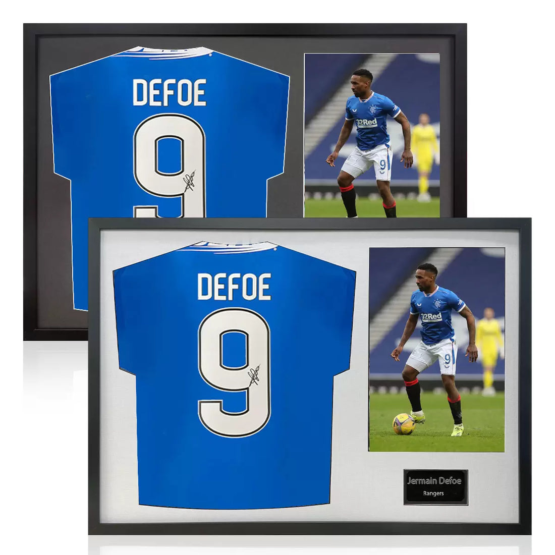 Jermain Defoe Signed Framed Rangers Football Shirt including 1 Photo in 2