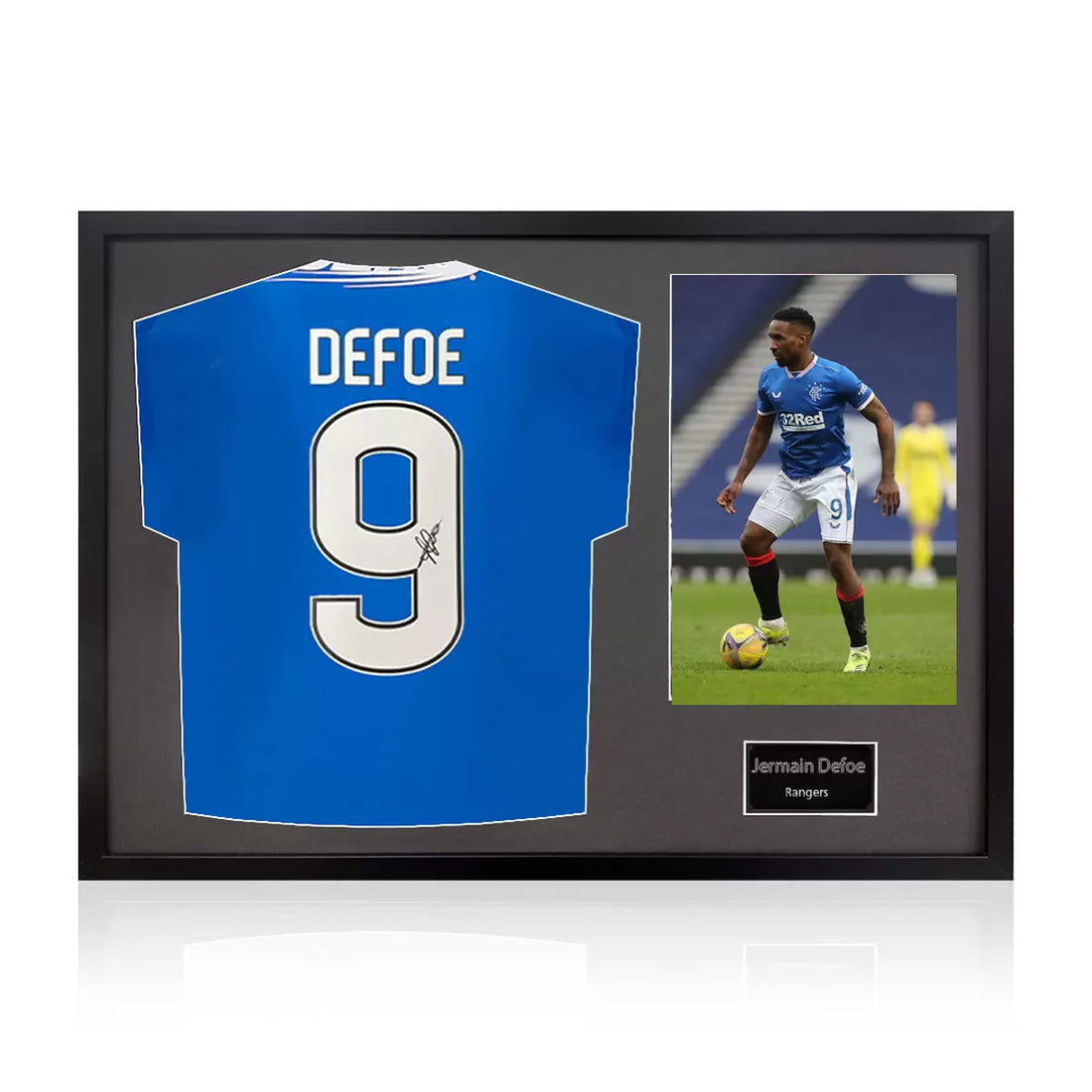 Jermain Defoe Signed Framed Rangers Football Shirt including 1 Photo in 2