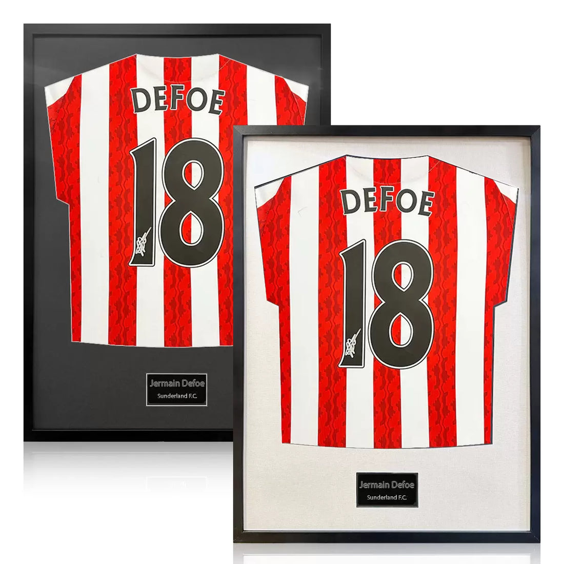 Jermain Defoe Signed Framed Sunderland Football Shirt in 2 Options: White or