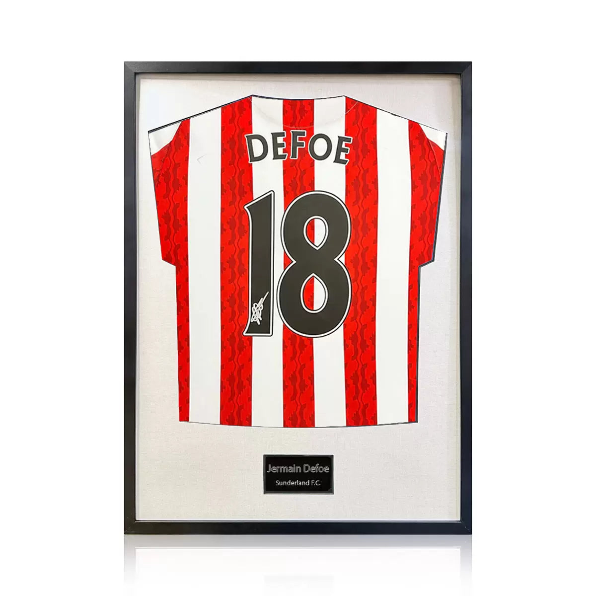 Jermain Defoe Signed Framed Sunderland Football Shirt in 2 Options: White or