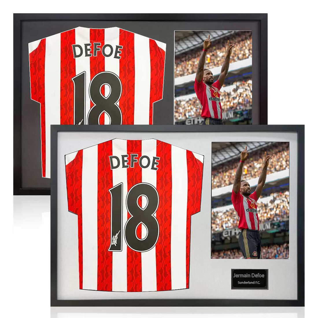 Jermain Defoe Signed Framed Sunderland Football Shirt including 1 Photo in 2
