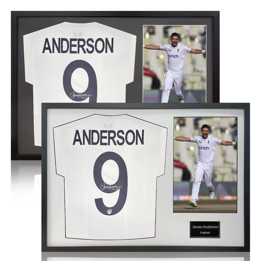 James Anderson Signed Framed England Cricket Shirt including 1 Photo in 2