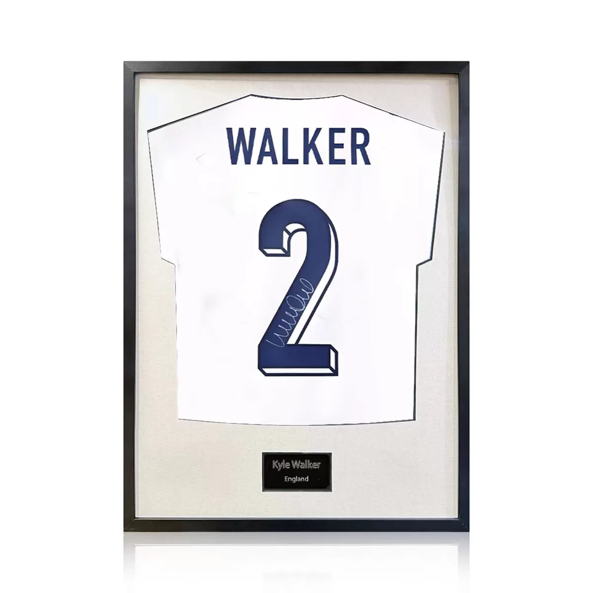 Kyle Walker Signed Framed England Football Shirt in 2 Options: White or Black