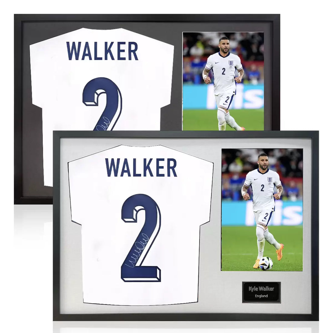 Kyle Walker Signed Framed England Football Shirt including 1 Photo in 2 Options