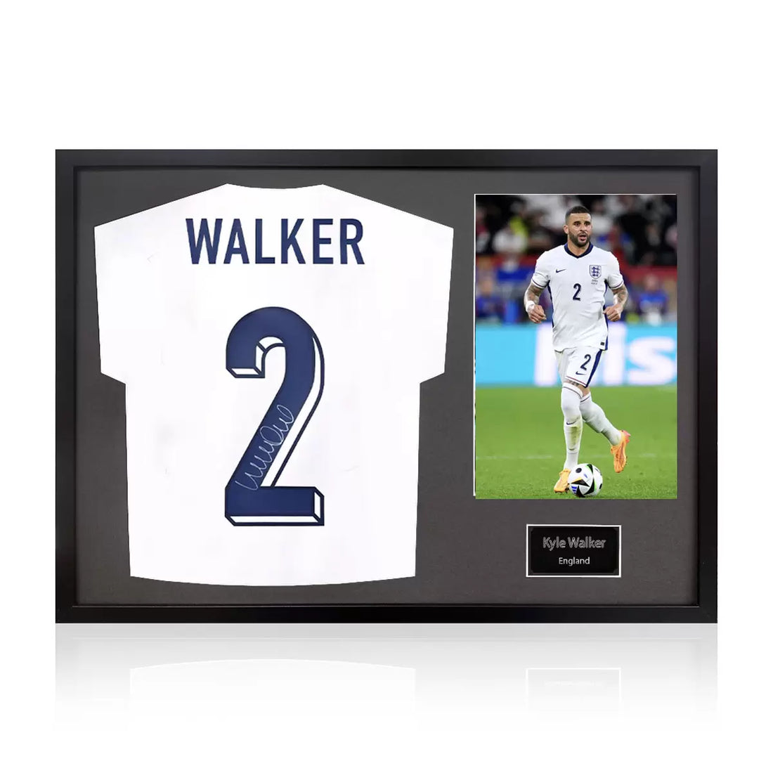 Kyle Walker Signed Framed England Football Shirt including 1 Photo in 2 Options