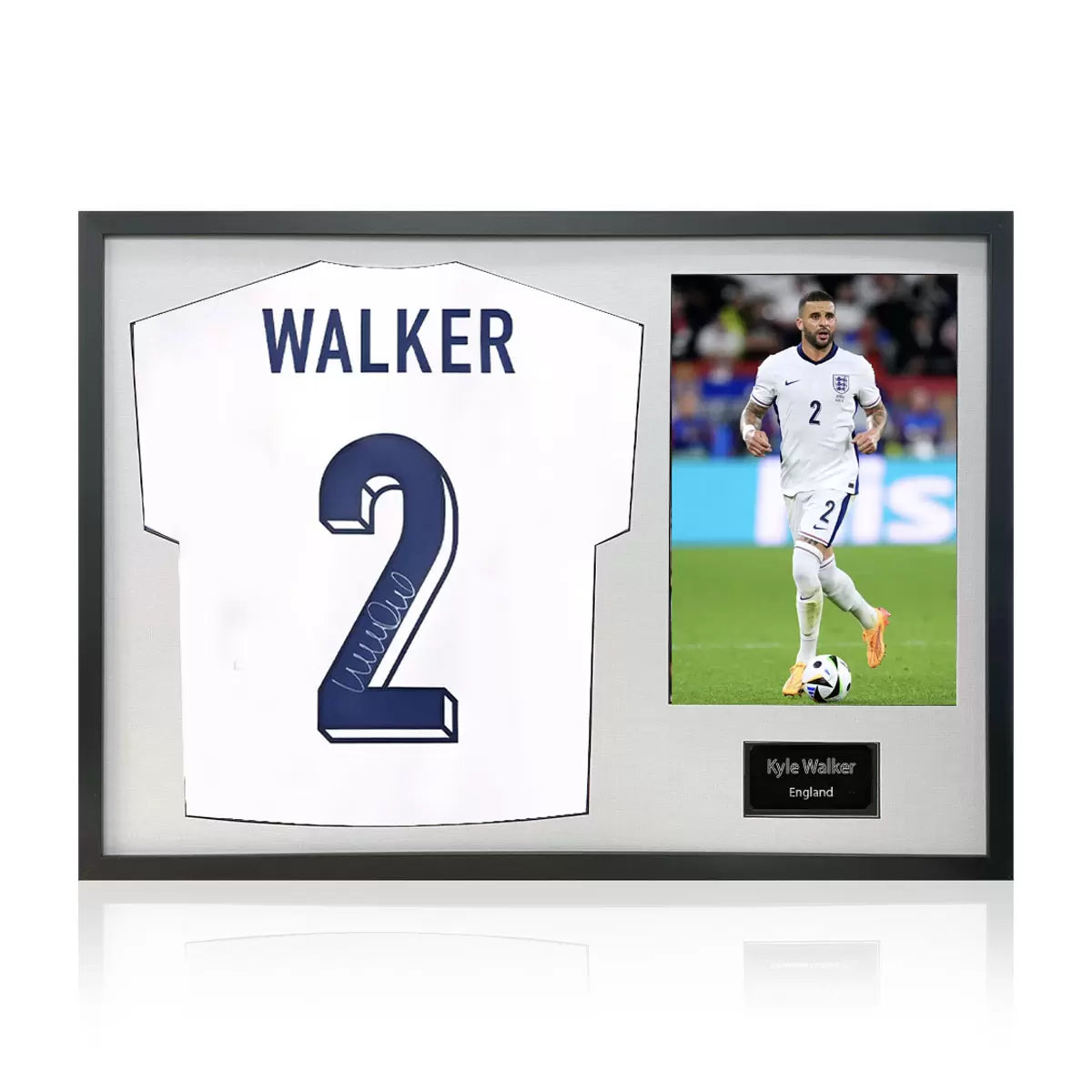 Kyle Walker Signed Framed England Football Shirt including 1 Photo in 2 Options