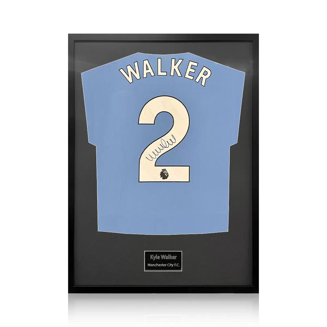Kyle Walker Signed Framed Manchester City Football Shirt in 2 Options: White or