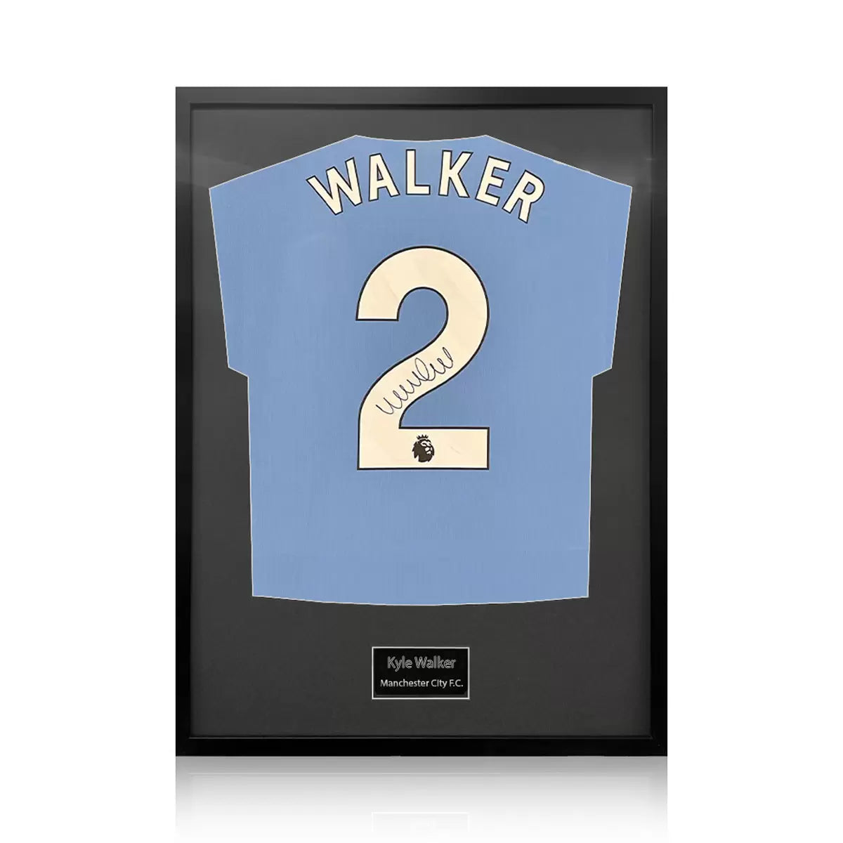 Kyle Walker Signed Framed Manchester City Football Shirt in 2 Options: White or