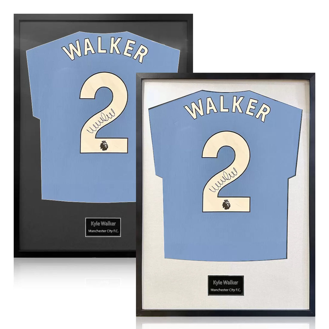 Kyle Walker Signed Framed Manchester City Football Shirt in 2 Options: White or
