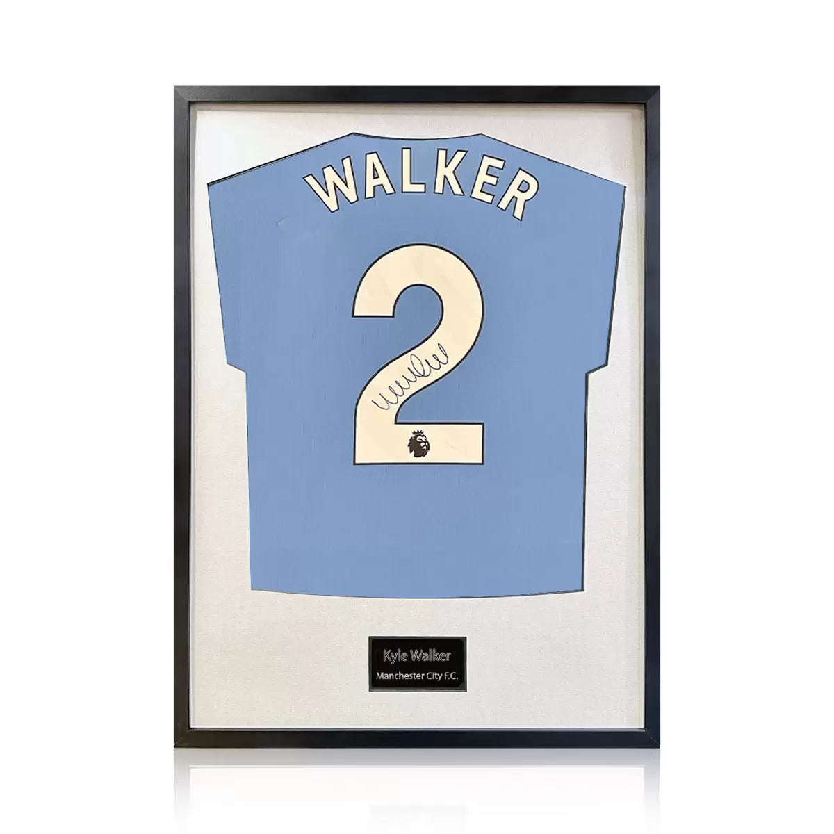 Kyle Walker Signed Framed Manchester City Football Shirt in 2 Options: White or