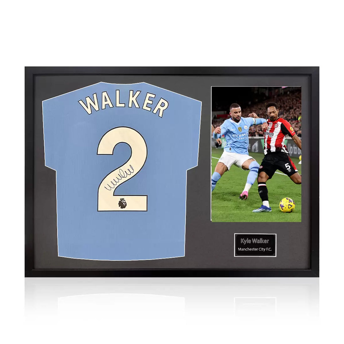 Kyle Walker Signed Framed Manchester City Football Shirt including 1 Photo in 2